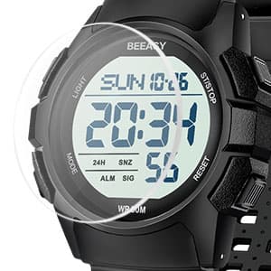 Beeasy Men Digital Sports Watch,Waterproof Watch with Stopwatch Countdown Timer Alarm Function Dual Time Rubber Strap Wrist Watch for Men/Student