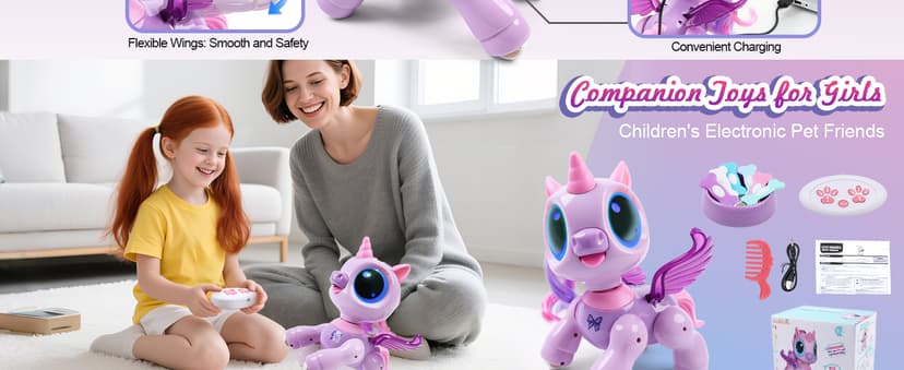 BIRANCO. Unicorn Robot Toys for Girls Age 3-5, Remote Control Electronic Pet, Gesture Sensing, STEM Play, Surprise Interactive Toy for Toddler Gifts and Kids Age 4 5 6+ Years Old B0F1SVTK89