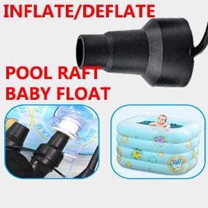 BOMPOW Electric Air Pump for Inflatables Air Mattress Pump Bed Pool Toy Raft Boat Quick Pump Black (AC Pump(130W))