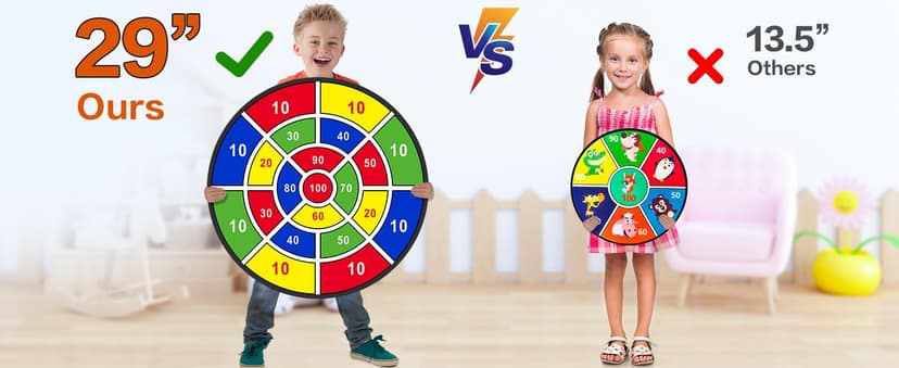 BooTaa 29" Large Dart Board for Kids, Kids Dart Board with Sticky Balls, Boys Toys, Indoor/Sport Outdoor Fun Party Play Game Toys, Birthday Gifts for 3 4 5 6 7 8 9 10 11 12 Year Old Boys Girls