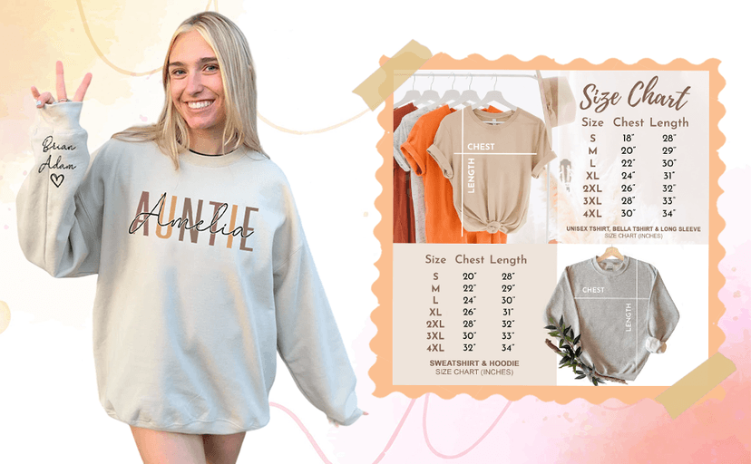 DILYPOD Personalized Auntie Name Sweatshirt, Custom Auntie with Kids Names On Sleeve, Aunt Sweatshirt, Aunt Gift, Christmas Shirt for Women, Gift for Mothers Day Womens Day Birthday