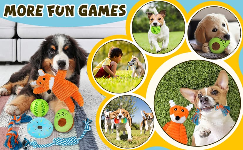 Zeaxuie 9 Pack Luxury Puppy Toys for Teething Small Dogs, Puppy Chew Toys with Cute Squeaky Dog Toys, Ball and More Rope Dog Chew Toys B094XG29MW