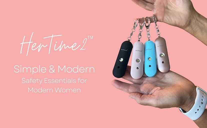 Personal Safety Alarm – Travel Safe Waterproof – Gift for Women College Girls – Self Defense Keychain – Extra Loud Siren – Strobe Light – Cute Key Chains Protection (Rose Gold)