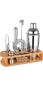 Bar Sets All Practical Bars Accessories, 18/8 Stainless Steel, for Drink Mixing, Bar, Home, Lounge & Party, Gift, Silver Wukuna Cocktail Shaker Bartender Kit, 15 Pcs Bar Tool with Acrylic Stand B0CH9K479X