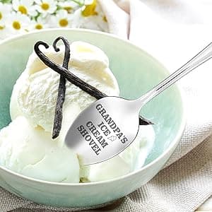 Grandpa Gifts, Grandpa Birthday Gift from Grandkids, Grandpa's Ice Cream Bowl Scoop Shovel Spoon Set, Grandpa’s Ice Cream Gift, Christmas Birthday Grandparents Day Present for Him Man