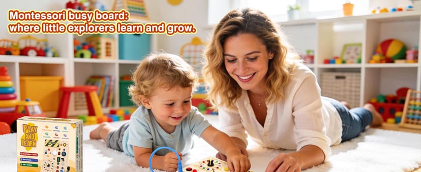Grarain Busy Board for Toddlers - Montessori Educational Toy for 1-3 Year Old Boys & Girls | Travel-Friendly Sensory Learning Activity | Ideal for Kids with Autism(Busy Board v2) B0D2ZD6J2W