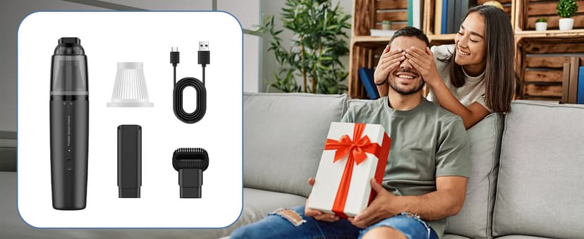 Car Handheld Vacuum Cordless 13000 PA Suction Power, Portable Mini Vacuum Cleaner for Car Home Office and Pet Hair, Black