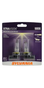 SYLVANIA - 9006 XtraVision Halogen Headlight Bulb - High-Performance Car Headlight - Replacement Halogen Light - For Automotive - 2 Bulbs