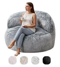 Hobestluk Bean Bag Chairs Large Bean Bag Couch for Adults Stuffed Sofa Chair Comfy Giant Bean Bag Chair with Spacious Design for Reading, Playing or Relaxing (Grey)