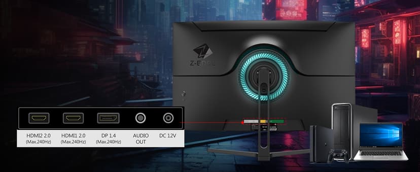 Z-Edge 32 inch Curved PC Gaming Monitor, FHD 1080P 240Hz Curved Monitor,1500R Computer Monitor, MPRT 1ms Monitor, FreeSync, Low Blue Light, UG32P 1X DP and 2X HDMI