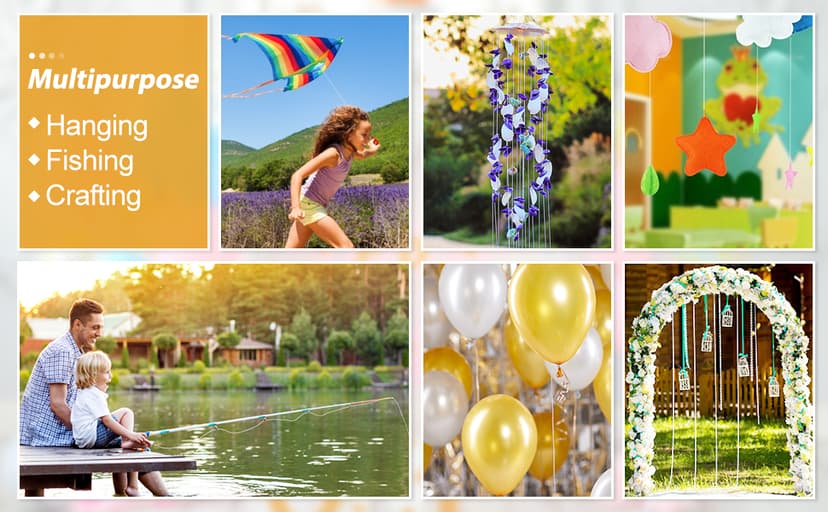 Anezus Fishing Wire for Hanging, Clear Fishing Line Invisible String Strong Monofilament Line for Hanging Decorations and Crafts