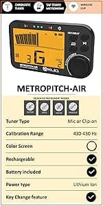 KLIQ UberTuner, Professional Clip-On Tuner for Guitar, Bass, Ukulele, Violin, Mandolin, Banjo & All Instruments, Fast & Accurate Chromatic Tuning with Multi-Key Modes, Black