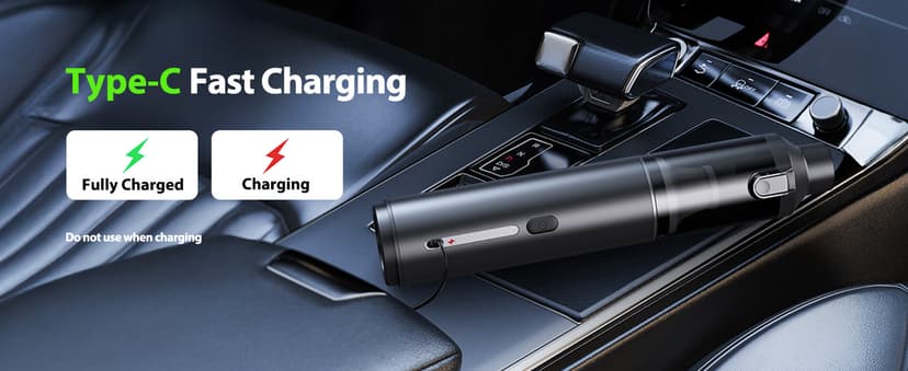 Car Vacuum Portable Cordless Handheld Vacuum Cleaner 4-in-1 Mini Cordless Vacuum with 2 Suction Modes and 16800pa Suction Power Blowing & Inflating 2 Modes Handheld Vacuum for Car, Desk, Keyboards