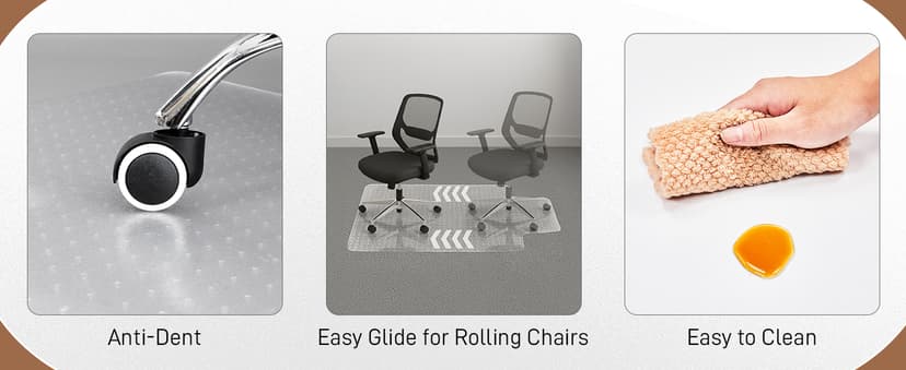 Winado Office Chair Mat, 36"x48" Non-Slip Under Computer Desk Chair Carpet Floor Protector, Heavy Duty Clear Plastic Chair Mats for Rolling Gaming and Work Chairs (Carpet 90 * 120 * 0.2cm with Lip)
