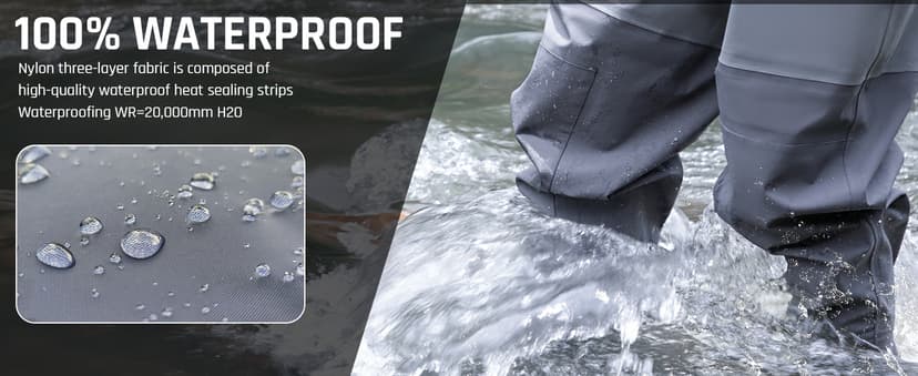 Hunthor Fishing Waders for Men Waterproof Breathable Chest Wader with Insulated Stockingfoot for Fly Fishing, Hunting, Wading