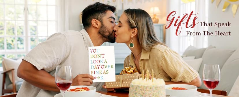 Playful Couple Birthday Gift Idea for Him Her Women Men,Thick Paper With Red Envelope,Blank Inside for Personal Message Funny Birthday Card Gift for Wife Husband Boyfriend Girlfriend B0GYDZPH7K