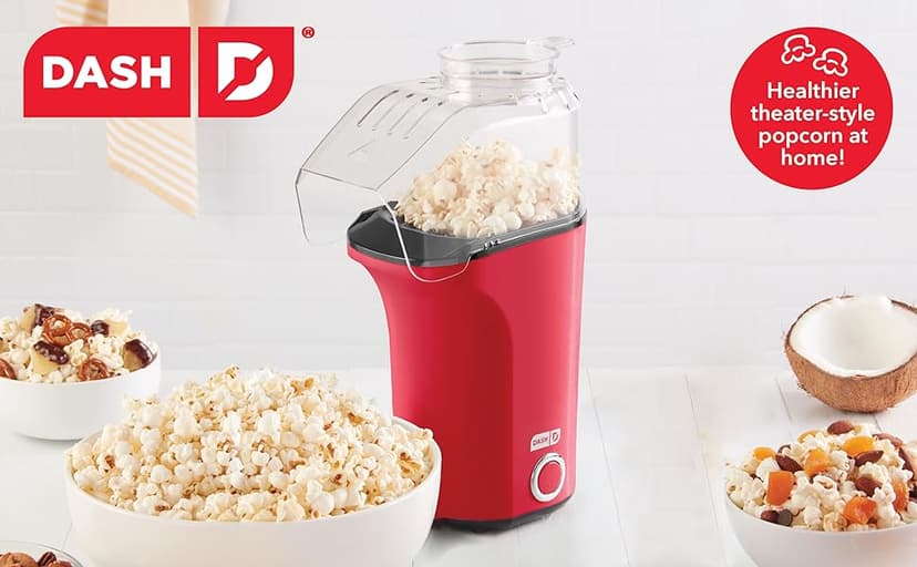DASH Hot Air Popcorn Popper Maker with Measuring Cup to Portion Popping Corn Kernels + Melt Butter, 16 Cups - Aqua
