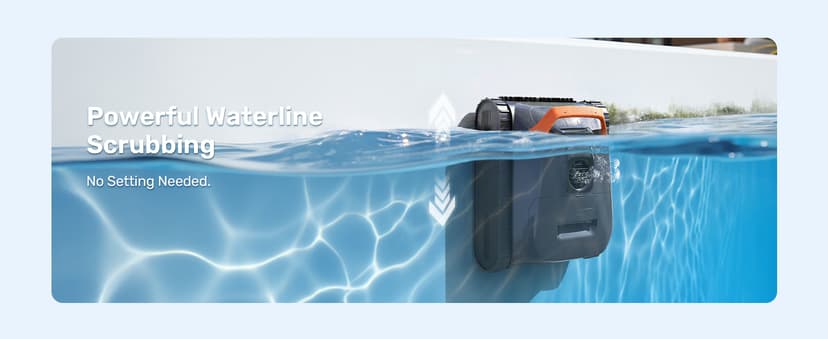 Gosvor LiteVac G1 Pool Vacuum, Wall & Waterline Cleaning, Double Filtration, 150-Min Battery Life for Smart Mode, 200-Min Battery Life for ECO Mode, Smart Navigation, with APP, Orange