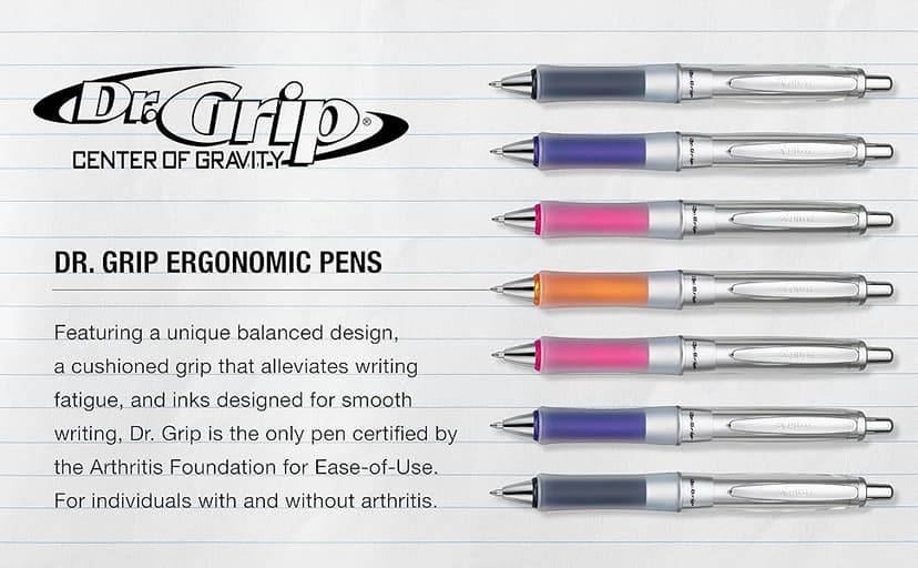 PILOT Dr. Grip Center of Gravity Refillable & Retractable Ballpoint Pen, Medium Point, Black, Single Pen- Ideal for School, Journaling & Office Writing