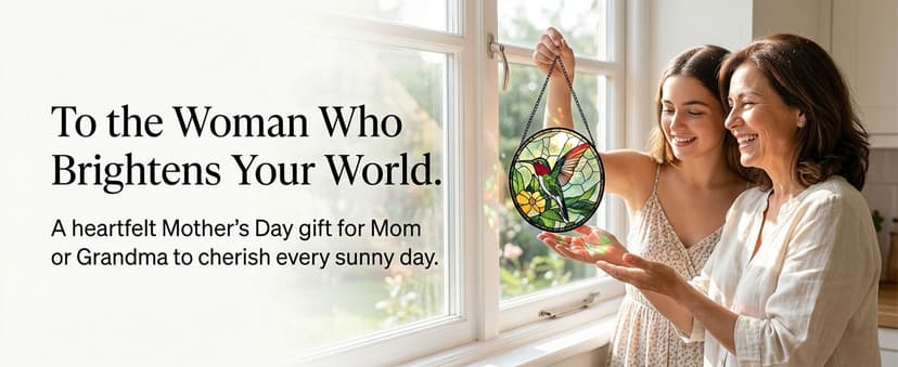 Christmas Stocking Stuffers Birthday Mothers Day Acrylic Decor Gift for Bird Lover Woman Mom Grandma Nana Wife Mother In Law Hummingbird Flower Suncatcher Sun Catchers Indoor Window Gifts for Mom 6.3" B0GQHGDH35