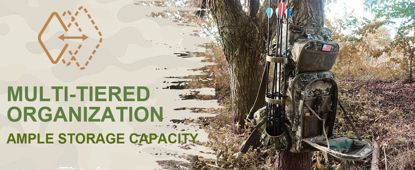 Hunting Backpacks for Men,Saddle Hunting Bag with Bow Holder, Large Compound Bow Hunting Backpack & Duffle Bags