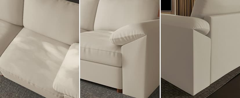 EASE MOOSE Oversized Modular Sectional Sofa,Leather Sectional Couch with Deep Seat,Extra Large U Shaped Couch,Faux Leather Material Sofa Modern Comfy Scratch Resistant,Beige