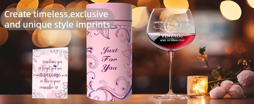 Gumry 30TH Birthday Gifts for Her, Vintage 1995 Engraved Wine Glass, 30 Year Old Birthday Decorations For Women, Funny 30 Bday Gifts Idea For Women, Friends, Daughter, Sister - Turning 30 Present