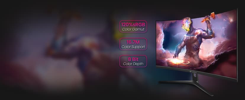 CRUA 27" Curved Gaming Monitor, FHD 1920x1080P, 144Hz/180Hz Computer Monitor, 1800R VA Screen, 120% sRGB, AMD FreeSync, HDMI & DP, Wall Mount Install- Black