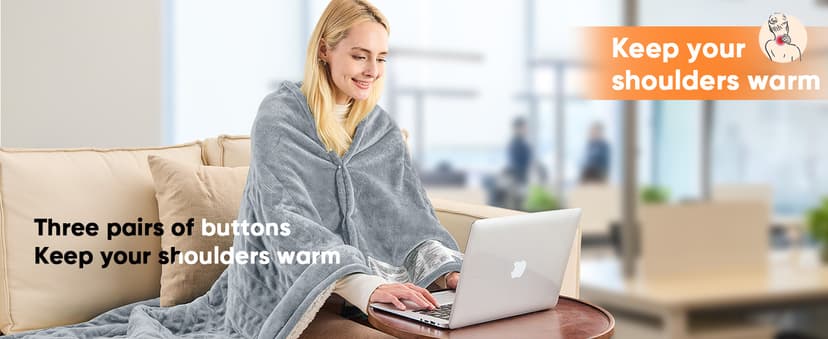 10 Heat Levels 1/2/4/6/8 Hours Auto-off,Sherpa Soft Cozy Warm Blanket,House Warming Gifts for Grandma Grandpa, Dove Grey greenoak Heated Blanket Electric Throw Heating 50"X60",Gifts for Women B0H5K4MBXB