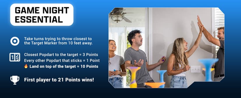 Popdarts PRO Pack Game Set (Wigglenobber Target Marker) - Indoor, Outdoor Suction Cup Throwing Game - Competition with a POP