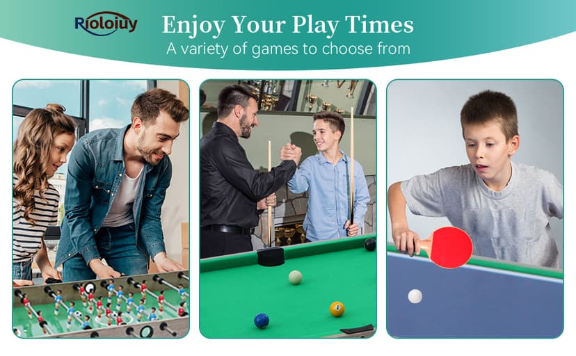 12-in-1 Game Table - 48" Combo Game Table, Ping Pong Table, Foosball Table, Air Hockey Table, Pool Table - Sports Arcade Games with Accessories - Ideal for Game Rooms and Family Game Nights!