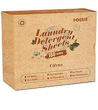 Poesie Laundry Detergent Sheet Sage Breeze Scent 160 Count Washer Sheets Detergent for Travel RV Trip Camping Home Dorm