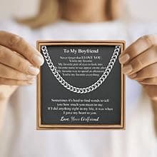 JoycuFF Mens Cuban Link Chain Necklace for Boyfriend Gold Silver Stainless Steel 6MM 10MM Hip Hop Anniversary Birthday Christmas Jewelry for Men