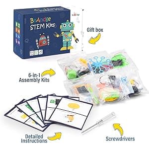 STEM Robotics Kit - 6 Set STEM Toys for Age 8-13 8-10, Kids Crafts for Girls Boys Toys Gifts 6 7 8 9 10 Year Old Birthday Gifts, Engineering Science Robot Building Kits for Kids Age 8-12 6-8