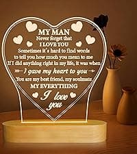 Gifts for Him, I Love U to My Husband's Gifts with Warm Light for Home Decor, Gifts for Birthday, Xmas,Holidays, A Thankyou Gifts for Him Husband Boyfriend My Man