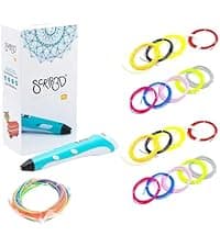 SCRIB3D P1 3D Printing Pen with Display - Includes 3D Pen, 3 Starter Colors of PLA Filament, Stencil Book + Project Guide, and Power adapter
