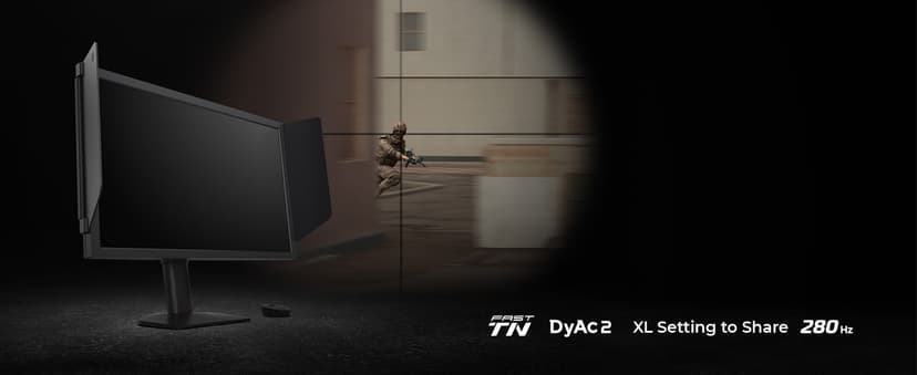 BenQ Zowie XL2546X+ 24.1 Fast TN 280Hz Gaming Monitor for Esports, Motion Clarity DyAc 2, 1080p, XL Setting to Share, S Switch, Shielding Hood, Industrial Grade Bearing Height Adjustment