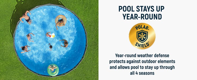 Bestway APX 365 18' x 52" Above Ground Pool, Round Metal Frame Outdoor Swimming Pool Set with Sand Filter Pump, Ladder, and Cover, Dark Marble