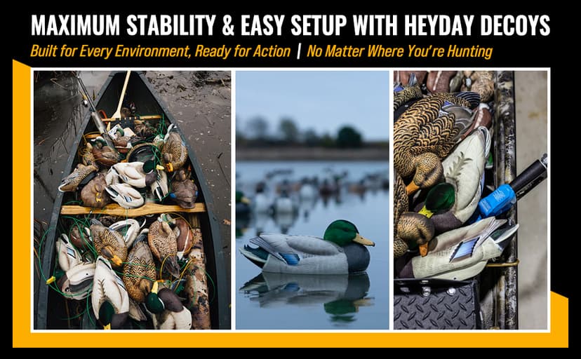 Mallard Duck Decoys by Heyday – Ultra-Light 100% HydroFoam | Durable, Realistic Design | 6 Pack of Duck Hunting Decoys