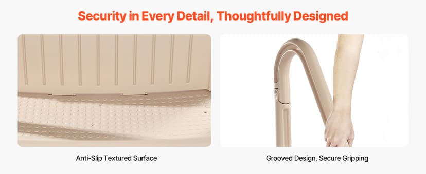 VEVOR Swimming Pool Ladder, 4-Step Double Handrails Stairs with Non-Slip Heavy Duty Steps, Max Load Capacity 400 lbs, for 48-54 in Inground & Above-Ground Pools of Any Decking Surface, Taupe