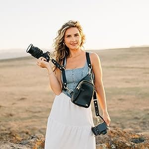 Ruby Camera Backpack – Sleek, Durable Vegan Leather Bag with Gear Dividers, Laptop Compartment, and Side Access for Cameras & Gear, Brown