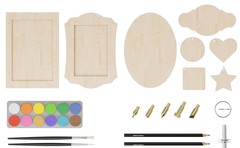 Craft Culture Beginners Wood Burning Kit for Kids, Teenage Boys & Girls - Christmas Gifts for Boy & Girl - Craft Projects Birthday Gift Idea for Children Teen Woodburning DIY Hobby Kits Art Activities