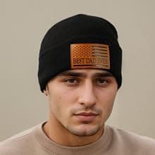 Mens American Flag Beanie Hat Best Dad Brother Papa Husband Ever Gifts Christmas Stocking Stuffers from Son Daughter Sister B0DLMRLLH1