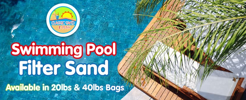 CLASSIC SAND & PLAY Swimming Pool Filter Sand for Above & Inground Pools, 20 lbs, Supports Residential and Commercial Filtration Systems, Premium Efficient Silica, No Clogging or Clumping, #20 Grade