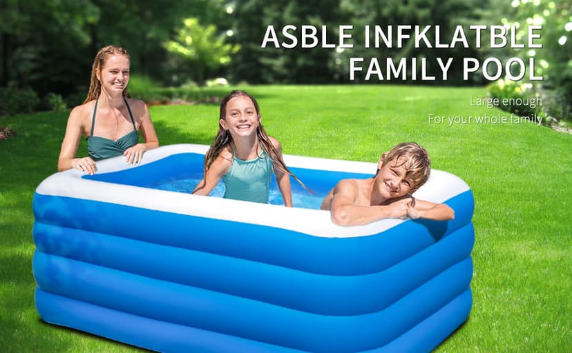 Inflatable Swimming Pool, 70x55x29 inch Inflatable Pool, Family Pool, Summer Water Party, Kids, Outdoor, Garden, Backyard (A 70x55x29in)