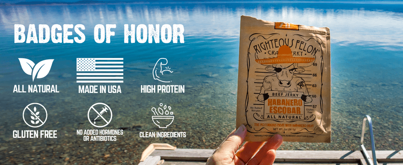 Righteous Felon Beef Jerky Variety Pack | Gluten Free Beef Jerky Snack Packs for Adults | High Protein, Keto-Friendly, Low Sugar | Made with Premium Meats | Gifts for Men | Sampler 8 Pack