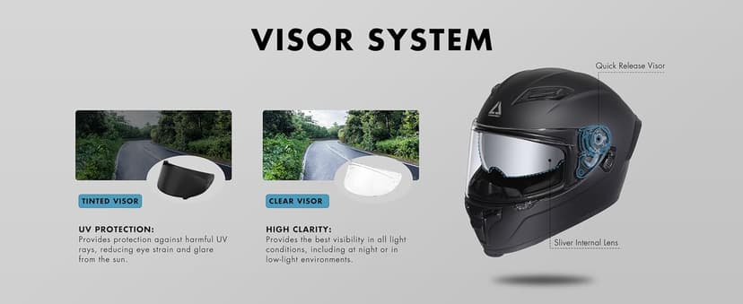 TRIANGLE Motorcycle Helmets Full face Helmet for Adults Men and Women Dual Visor with Internal Sunshield DOT Approved
