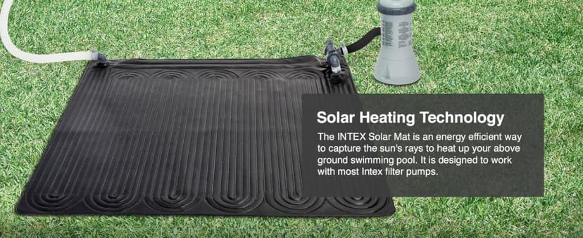 Intex 28685E 47 Inch x 47 Inch Solar Pool Water Heater Mat for 8,000 Gallon Above Ground Swimming Pool with Hose Attachment and Adaptors, Black