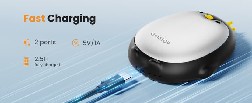 Gaiatop Magnetic Hand Warmers Rechargeable 2 Pack, 3 Settings Pocket-Sized Cute Penguin, Fast Hot Hands Reusable Portable Electric Heater for Camping Hunting Golf, Gifts for Women Men