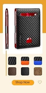 RUNBOX Wallet for Men Slim Rfid Leather 2 ID Window With Gift Box